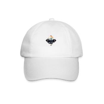 Abstrakter Bär in den Bergen - Baseballkappe - Weiß/Weiß - Vorne
