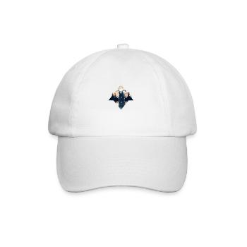 Abstrakter Bär in den Bergen - Baseballkappe - Weiß/Weiß - Vorne