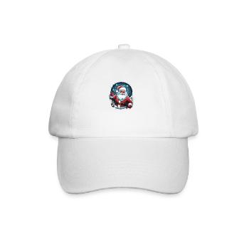 Lustiger Weihnachtsmann zu Weihnachten - Baseballkappe - Weiß/Weiß - Vorne