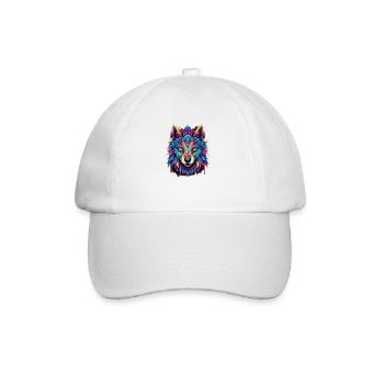 Kaleidoscopic Wolf Circle - Baseball Cap - white/white - Front