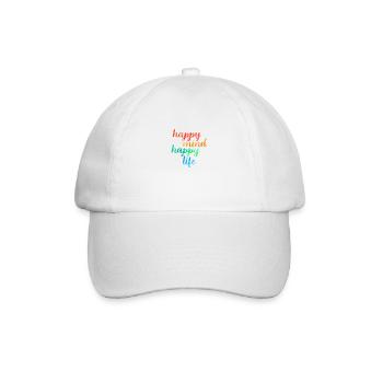Happy Mind - Happy Life - Baseball Cap - white/white - Front
