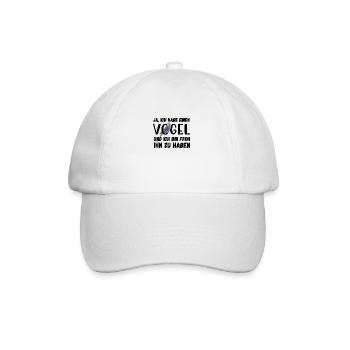 Ich habe einen Vogel Wellensittich Lustig Spruch - Baseballkappe - Weiß/Weiß - Vorne