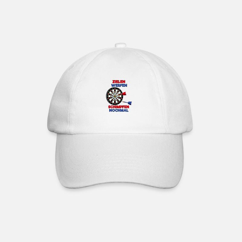 Zielen Schimpfen - Dart Spruch Lustiges Geschenk - Baseballkappe - Weiß/Weiß