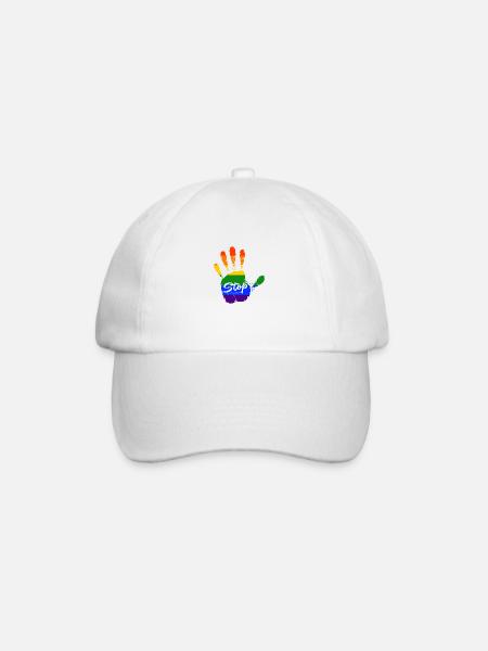stop homophobia - LGBTQ CSD Gay Pride - Baseballkappe - Weiß/Weiß