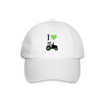 I Love tractors / Farming with heart - Baseball Cap - white/white - Front