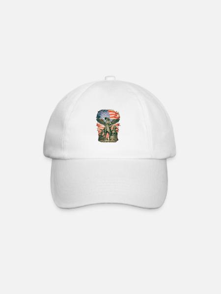 steampunk american flag - Casquette classique - blanc/blanc