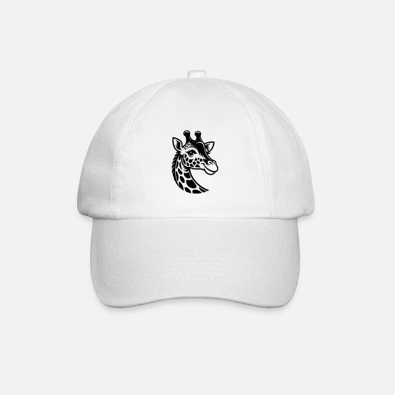 Kleine Süsse Giraffe mit niedlichem Blick - Baseballkappe - Weiß/Weiß