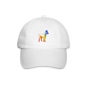 Bull Terrier Dog Multicolored - Baseball Cap - white/white - Front