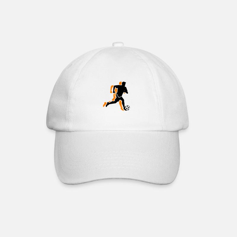 Fussballer Symbol Fussball Spieler Mann - Baseballkappe - Weiß/Weiß