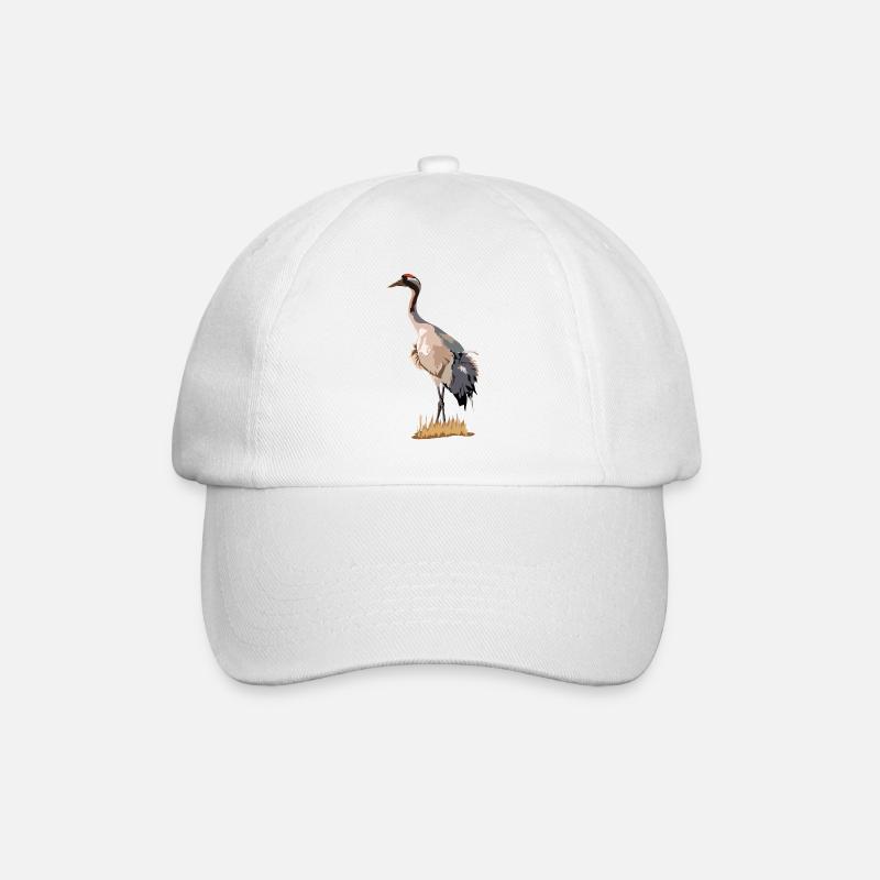 Kranich - Baseballkappe - Weiß/Weiß