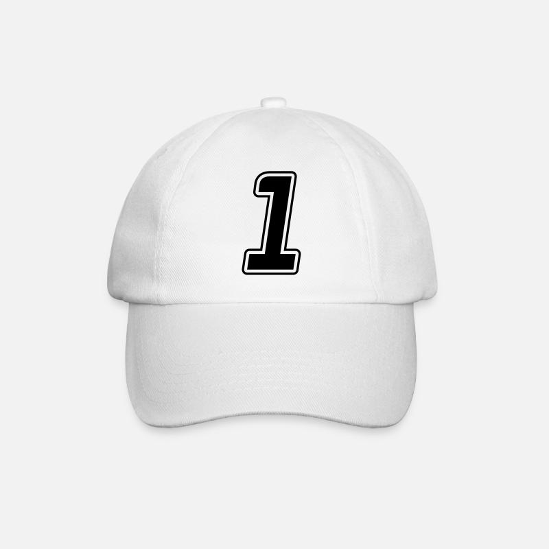 Startnummer 1 - Baseballkappe - Weiß/Weiß