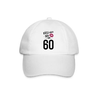 Küss mich ich bin 60 - Baseballkappe - Weiß/Weiß - Vorne