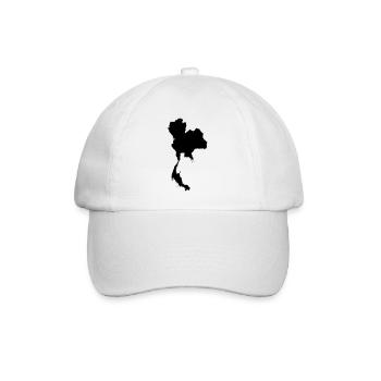 Thailand Silhouette Karte - Baseballkappe - Weiß/Weiß - Vorne