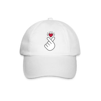 Coeur K-pop, symbole de la musique pop Corée K, doigt, main - Casquette classique - blanc/blanc - Devant
