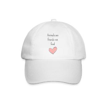 Animals are friends not food cadeau pour les végétaliens - Casquette classique - blanc/blanc - Devant