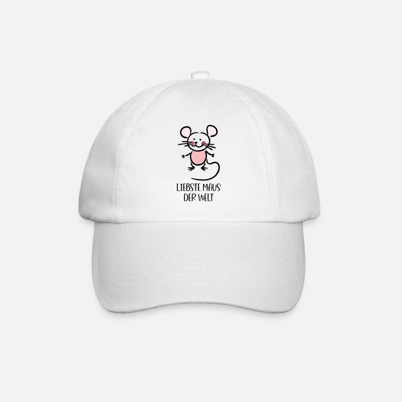 Maus - Baseballkappe - Weiß/Weiß