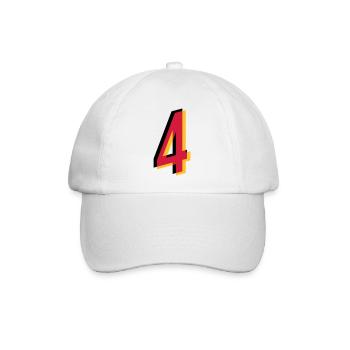 4 Numéro Allemagne maillot numéro noir or rouge - Casquette classique - blanc/blanc - Devant