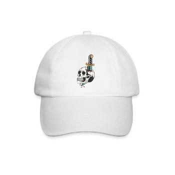 dague transperce crane tete de mort old school - Casquette classique - blanc/blanc - Devant