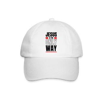 Red Minimalism: Contrast Blocks - Baseball Cap - white/white - Front