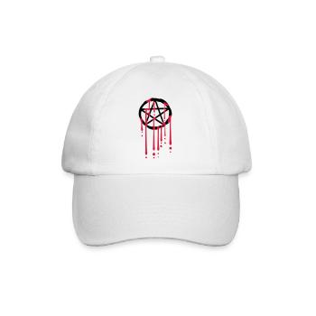 Blood drops pentagram - Baseball Cap - white/white - Front