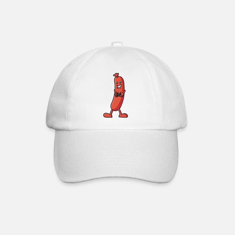 Eine Wurst die zockt - Baseballkappe - Weiß/Weiß