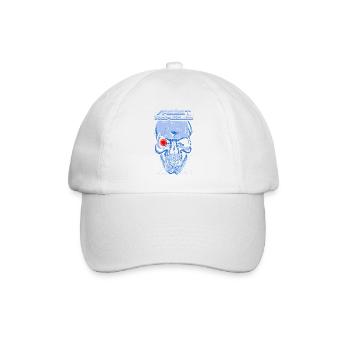 A creepy Reset World.js robot & skull - Baseball Cap - white/white - Front