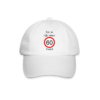 est i l 60 script black engl - Baseballkappe - Weiß/Weiß - Vorne