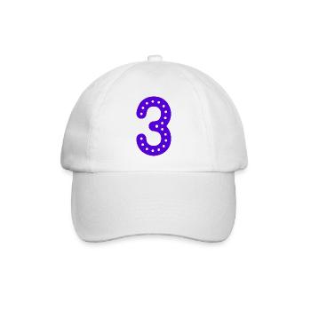 3 YEARS. 3RD ANNIVERSARY. BIRTHDAY 3 YEARS. 3 - Baseball Cap - white/white - Front