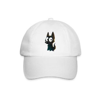 Schwarzer Kelpie - Baseballkappe - Weiß/Weiß - Vorne