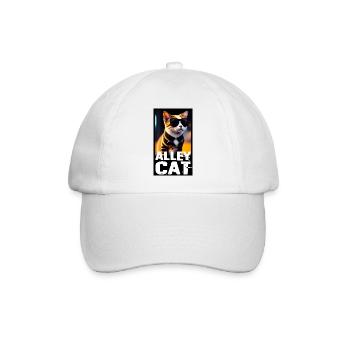 Street Cat Alley Cat Gym Cat Entzückende Cartoon Katze - Baseballkappe - Weiß/Weiß - Vorne