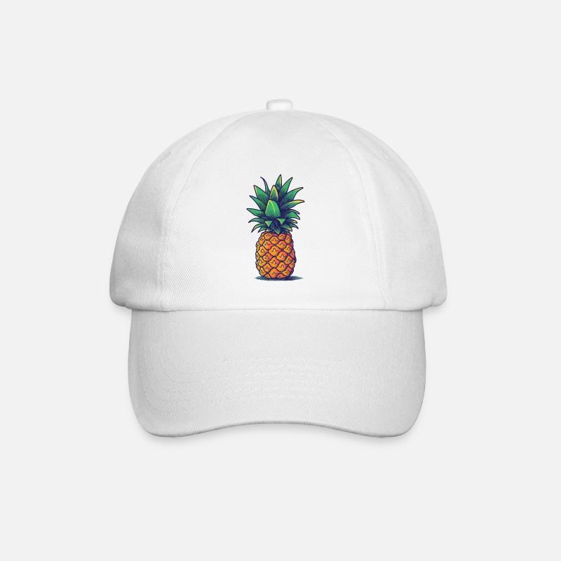 Ananas - Baseballkappe - Weiß/Weiß
