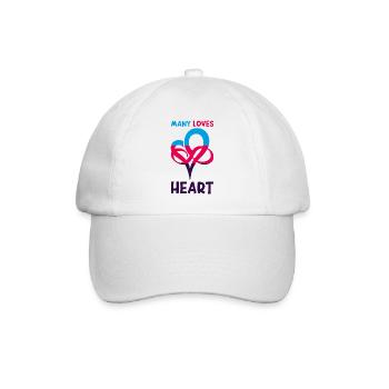 MANY LOVES HEART Polyamorie Infinity Heart - Baseballkappe - Weiß/Weiß - Vorne
