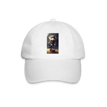 Skatermaus - Baseballkappe - Weiß/Weiß - Vorne