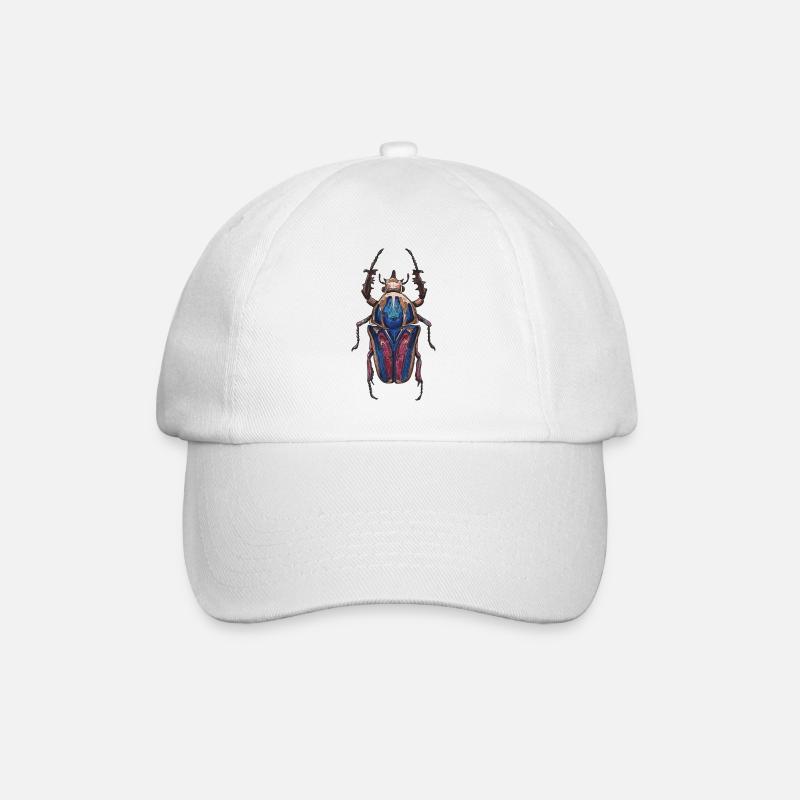 Big Beetle Stag - giant beetle deer - Baseball Cap - white/white