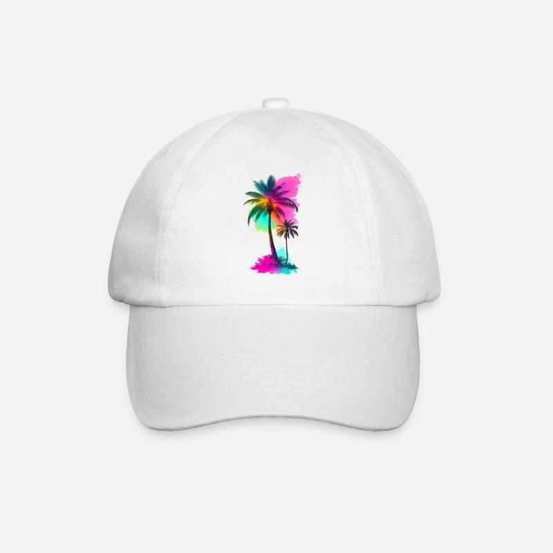 Palm trees - Baseball Cap - white/white