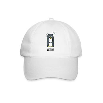 Penguin on a diet - Baseball Cap - white/white - Front