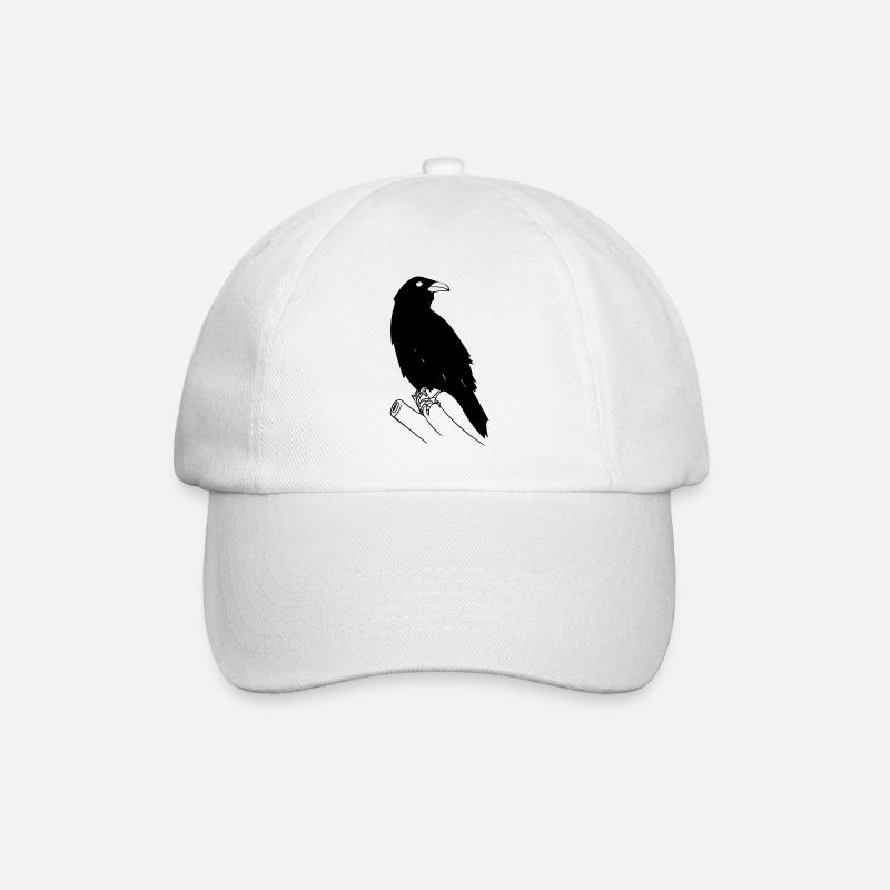 Krähe - Baseballkappe - Weiß/Weiß