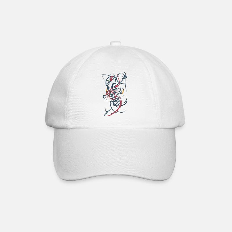 abstract - Baseball Cap - white/white