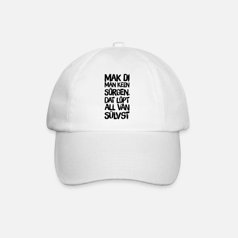 Mak di man ken Sörgen - Baseballkappe - Weiß/Weiß
