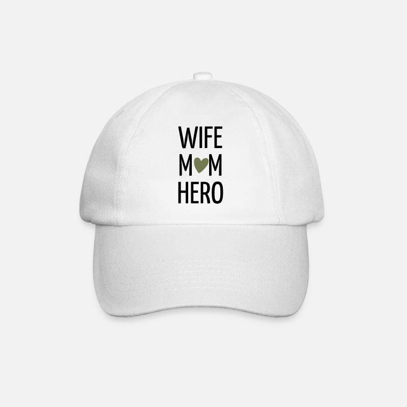 WIFE MOM HERO - Baseballkappe - Weiß/Weiß