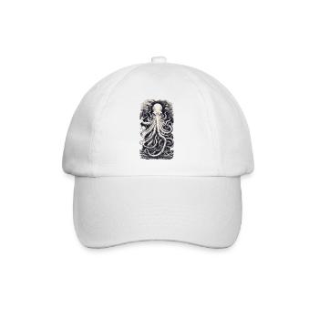 Vintage Kraken Fischer und Angler Retro Design - Baseballkappe - Weiß/Weiß - Vorne