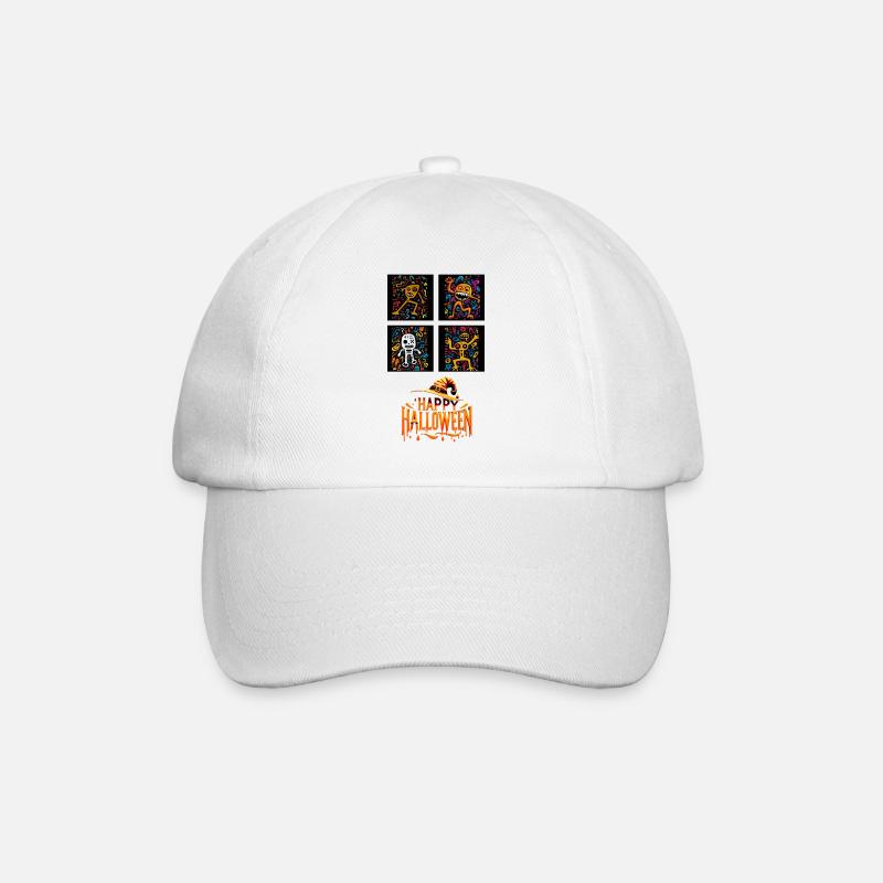 Night's Dance: Halloween Figures in Pop Art style. - Baseball Cap - white/white