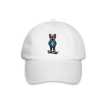 Yorkshire Terrier Skater - Baseballkappe - Weiß/Weiß - Vorne