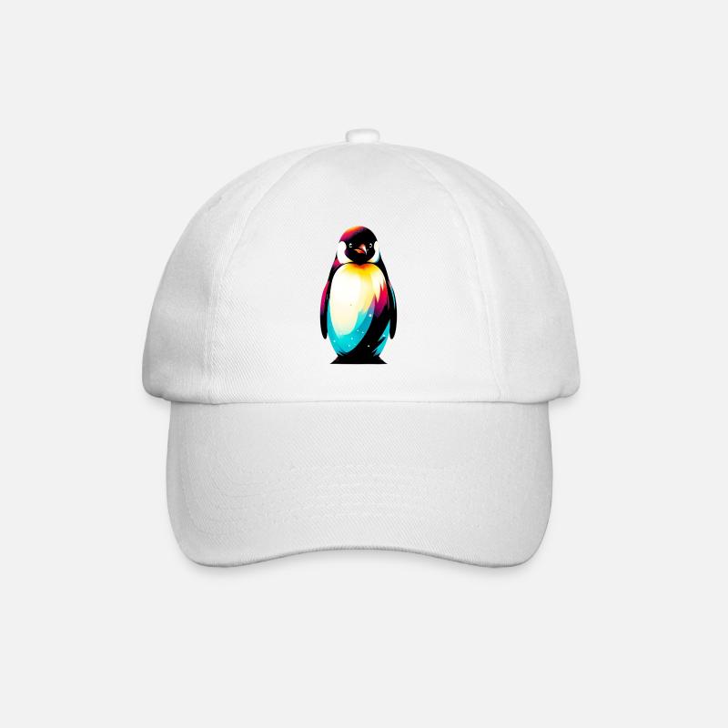 Pinguin - Baseballkappe - Weiß/Weiß