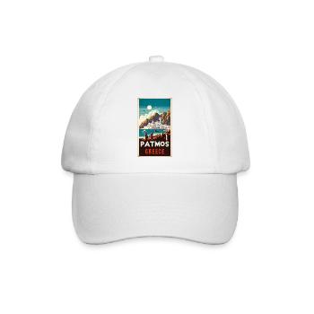 Patmos Greece vintage holiday design - Baseball Cap - white/white - Front