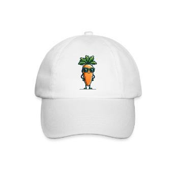 Carrot Couture: Das Trendsetter-Veggie - Baseballkappe - Weiß/Weiß - Vorne