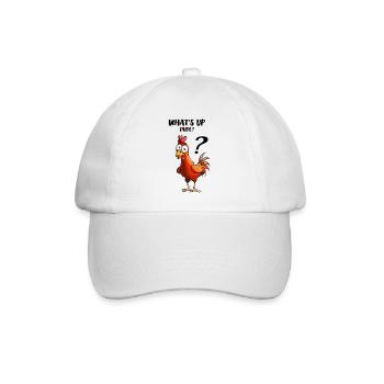Cheeky Chicken Query: Humorous Farmyard Friend - Baseball Cap - white/white - Front