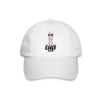 Chef Spruch Anführer Schaf Motiv - Baseballkappe - Weiß/Weiß - Vorne