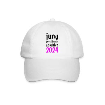 Junggesellinnenabschied 2024 Junggesellin - Baseballkappe - Weiß/Weiß - Vorne