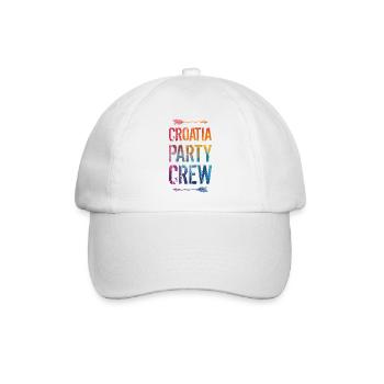 Croatia Party Crew Spruch - Baseballkappe - Weiß/Weiß - Vorne